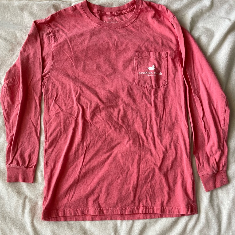 COPY - Southern Marsh coral long sleeve t-shirt. Size L.